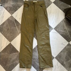 Abercrombie and Fitch vegan leather 90s straight pants